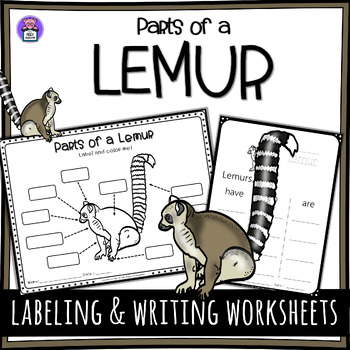 Preview of Label the Lemur Parts of a Lemur Worksheet - Writing and Labeling Diagram