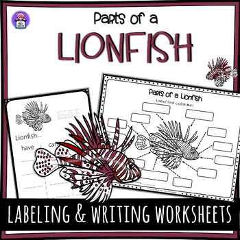 Preview of Label the Lionfish Parts of a Lionfish Worksheet - Writing and Labeling Diagram