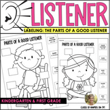 Label the Listener! Parts of a Good Listener Kindergarten 