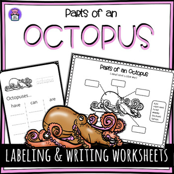 Preview of Label the Octopus Parts of an Octopus Worksheet - Writing and Labeling Diagram