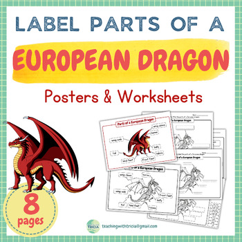 Preview of Label the Parts of European dragon: Western Dragon Anatomy, Mythical Creatures