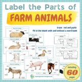 Label the Parts of Farm Animals- 10 animals, 4 differentia