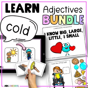 Preview of Labeling Adjectives for speech therapy or ABA goals - List of adjectives BUNDLE