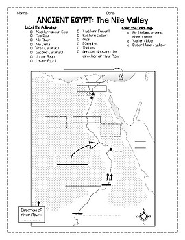 Printable Ancient Egypt Map Worksheet Pdf