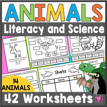 Preview of Labeling Pictures Kindergarten Animal Parts Graphic Organizers & Writing