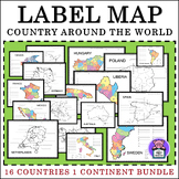 Labeling Map Quiz Countries Around the World - BUNDLE