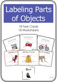 Preview of Labeling Parts or Features of Objects (Task Cards & Worksheets)