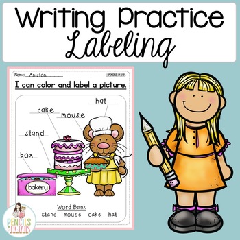 Preview of Labeling Worksheets for Writing Center