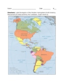 Labeling Regions of the Western Hemisphere Map