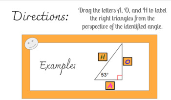 Preview of Labeling Right Triangles with Adjacent, Opposite & Hypotenuse