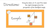 Labeling Right Triangles with Adjacent, Opposite & Hypotenuse