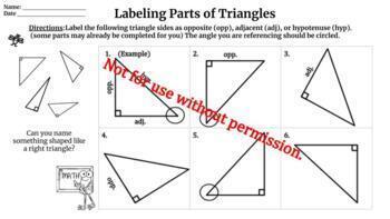 Preview of Labeling Sides of Right Triangles (with Presentation) 