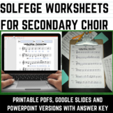Labeling Solfege Worksheets for Middle School Choir and Hi