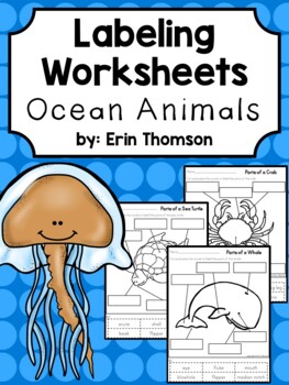 Preview of Labeling Worksheets ~ Ocean Animals