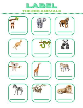 Preview of Labeling Worksheets - Zoo Animals