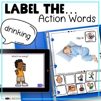 Preview of Labeling Actions - Identifying actions and verbs flashcards - ABLLS assessment