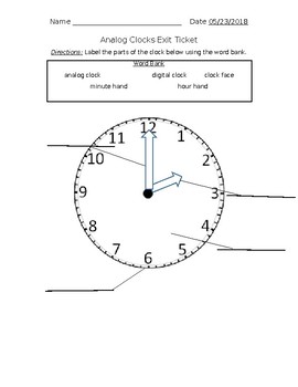 Preview of Labeling the Analog Clock