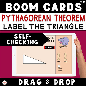 Preview of Label Right Triangles Pythagorean Theorem Trigonometry Boom Cards™ Math Activity