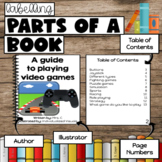 Labelling the Parts of a Book Activity - Video Game Adapte
