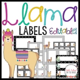 Labels EDITABLE - Llama Classroom Decor