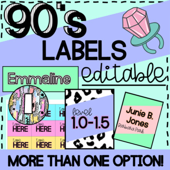 Preview of Labels Editable | 90s NOSTALGIA