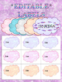 Clouds - Labels (Editable) - name tags - task cards