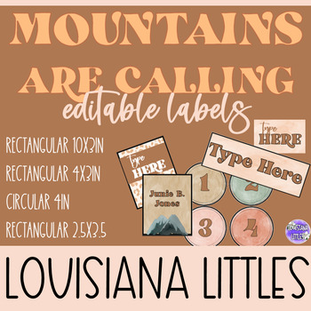 Preview of Labels Editable | Mountains