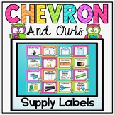 Classroom Supply Labels {Owls and Chevron Decor Theme}