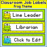 Frog Theme Classroom Jobs - Editable