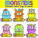 Monster Theme Editable Name Tags & Classroom Labels