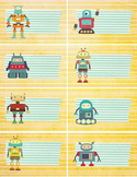 Labels Robot fun cute labels for classroom organization