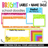 Labels + Student Name Tags | BRIGHT School Doodles