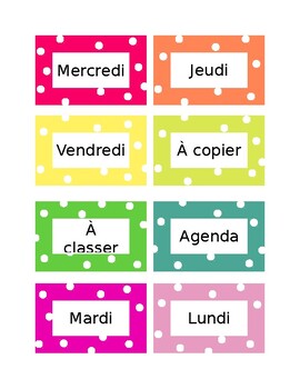 Labels for 10 drawers cart french by La classe de Mme Fanny | TPT
