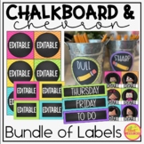 Labels in Chalkboard and Chevron Classroom Decor for Back 