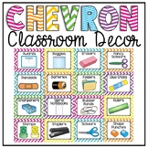Classroom Supply Labels {Chevron Classroom Decor Theme}