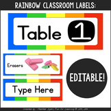 Rainbow Decor:  EDITABLE Labels for Everything!