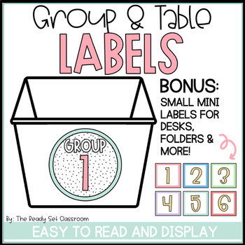 Preview of Labels for Groups or Teams, Classroom Round Labels for Bins and Folders