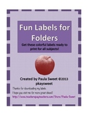 Labels for Student's Folders