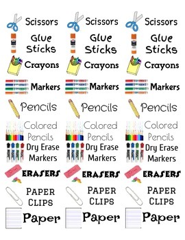 Preview of Labels for your classroom supplies- Small address label size