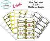 Labels Cute Bumble Bee 10 per page 8 different designs Che