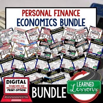 Preview of Personal Finance BUNDLE, Economics BUNDLE Financial Literacy Google & Print