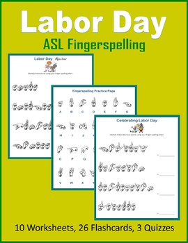 Preview of Labor Day - ASL Fingerspelling (Sign Language)