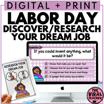 Preview of Labor Day Activities / Career Day Career Research and Career Exploration