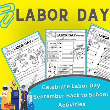 Preview of Labor Day Activities | Celebrate Labor Day- September Back to School Worksheet