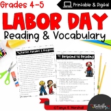 Labor Day Activities Reading Comprehension, Vocabulary