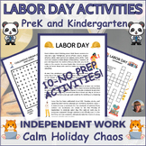 Labor Day Activities for PreK Kindergarten Sub Plans or In