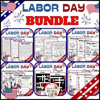 Preview of Labor Day Bundle Activities /  Printable  Worksheet