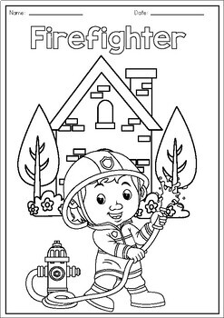 Labor Day Coloring Pages about popular occupations by Titania Creative