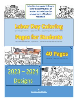 Preview of Labor Day Coloring Pages for Students " 40 Pages"