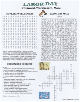 Labor Day Crossword Wordsearch Maze by Plato Teachers Pay Teachers